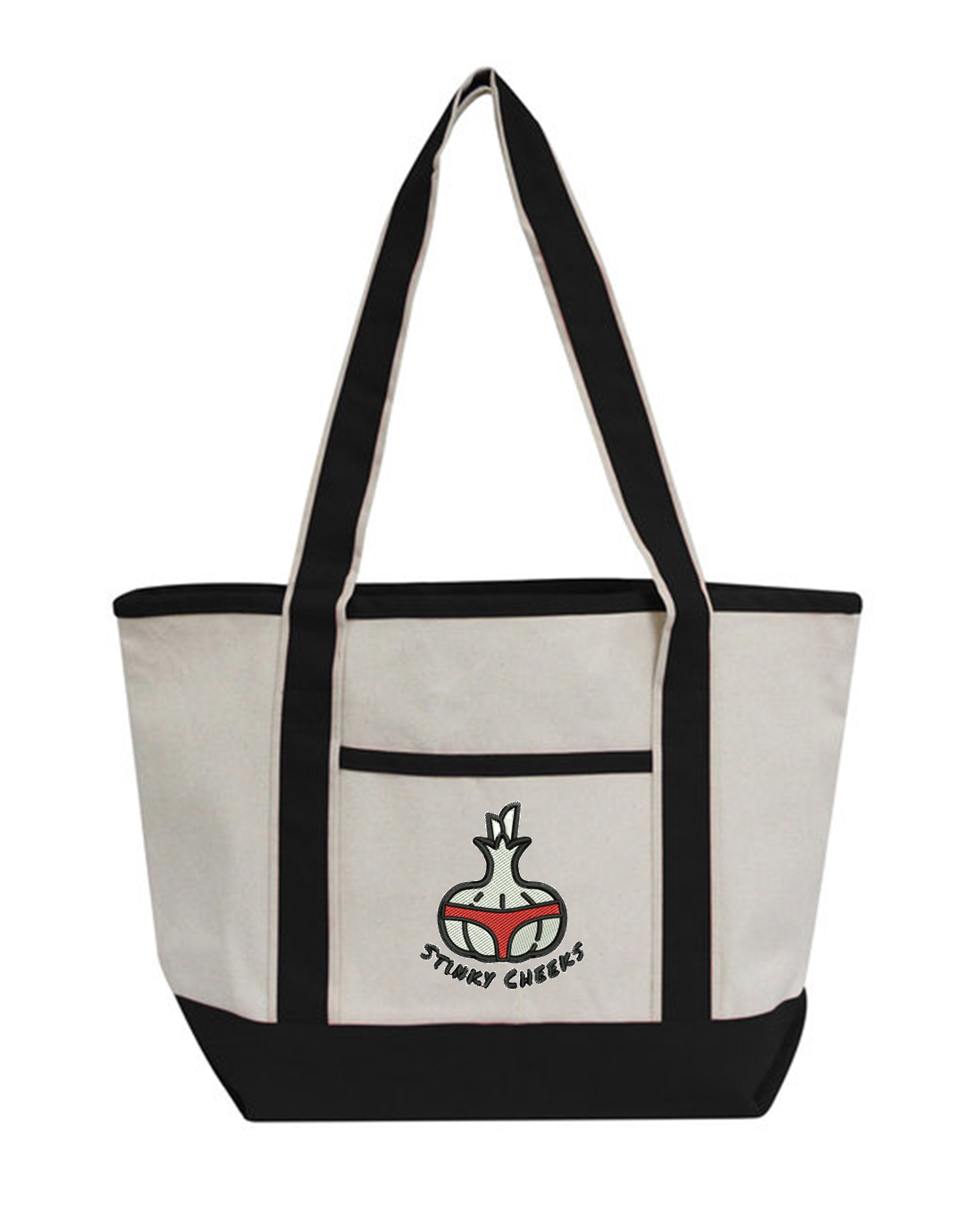 Stinky Cheeks Canvas Tote Embroidered