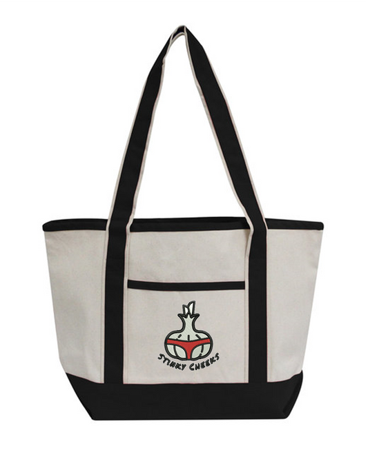 Stinky Cheeks Canvas Tote Embroidered